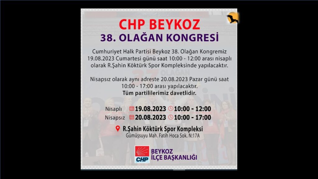 CHP Beykoz Kongre Duyurusu