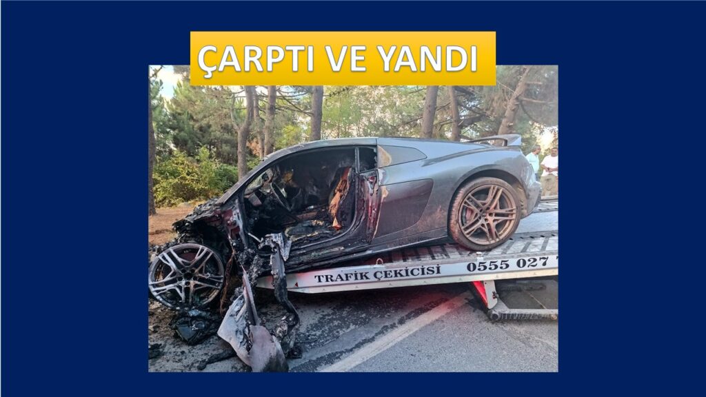 Önce Ağaca Çarptı Ardından Alev Aldı