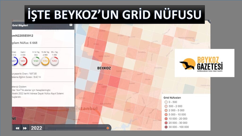 İŞTE BEYKOZ’UN 1 KM’LİK ALANA DÜŞEN ‘GRİD HARİTASI’