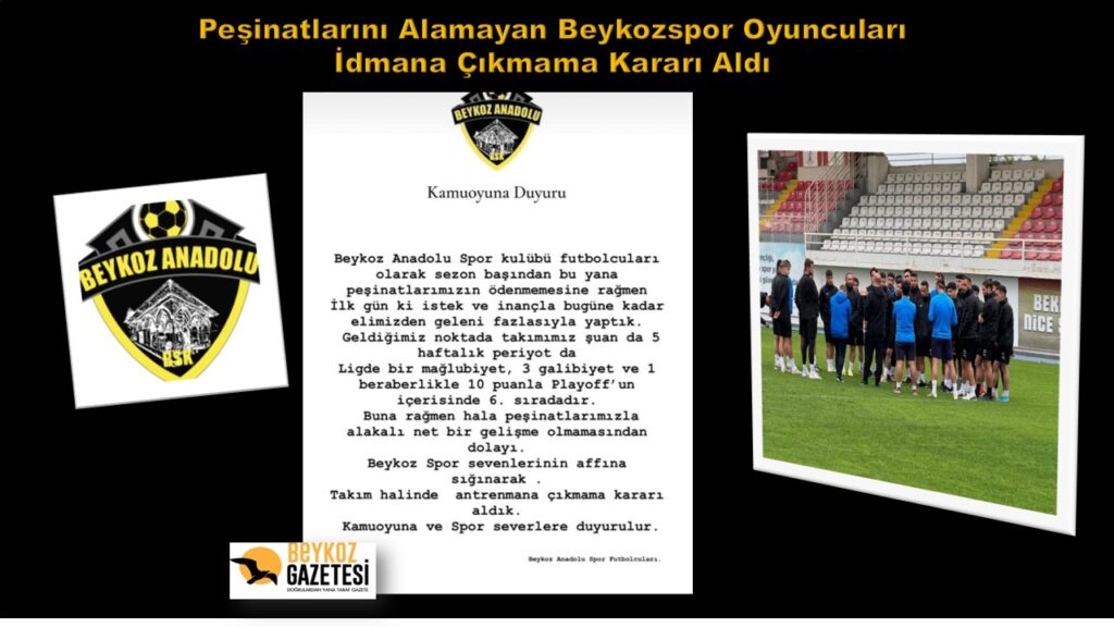 Beykozsporlu Oyuncular Peşinatlarını Alamadıkları Gerekçesi İle Antrenmana Çıkmama Kararı Aldılar