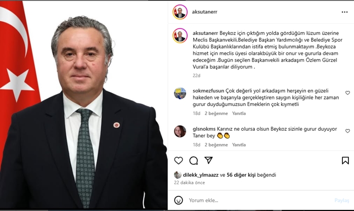 Taner Aksu Omurgalı Davrandı, Onur ve Gururla Başkan Yardımcılığından İstifa Etti