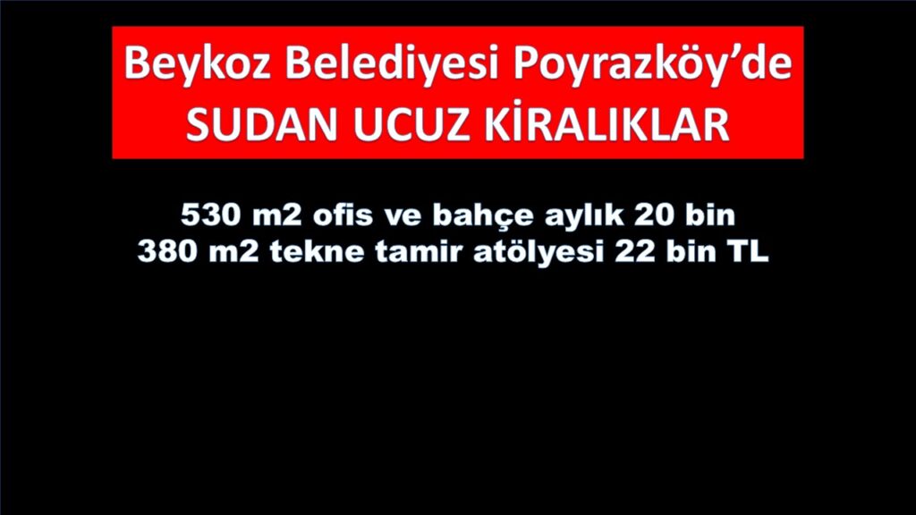 Beykoz Belediyesi’nden Poyrazköy’de Sudan Ucuza Kiralıklar