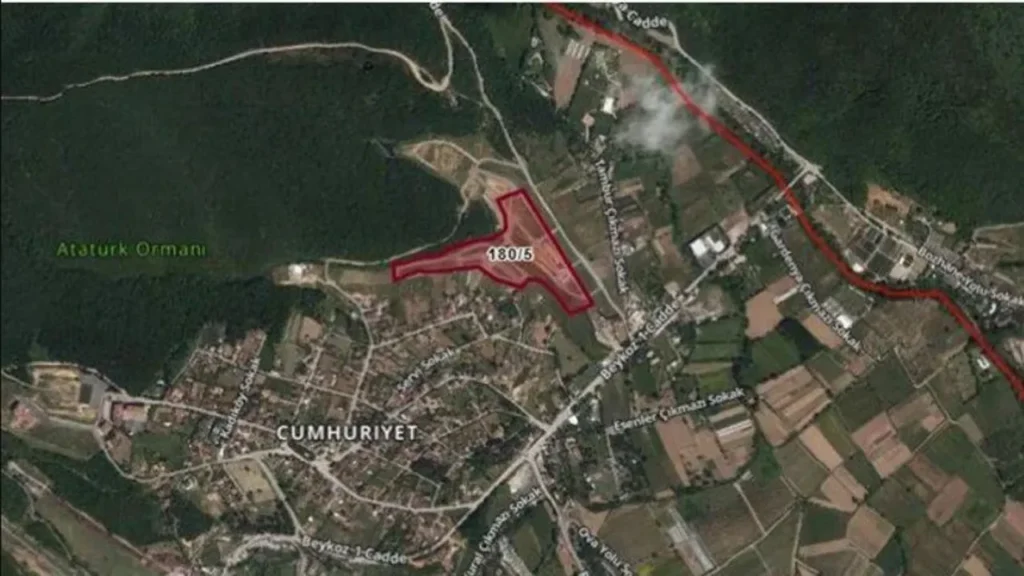 Beykoz Belediyesi Cumhuriyetköy’de Atatürk Ormanı yanındaki 51 bin metrekarelik alanı satışa çıkardı