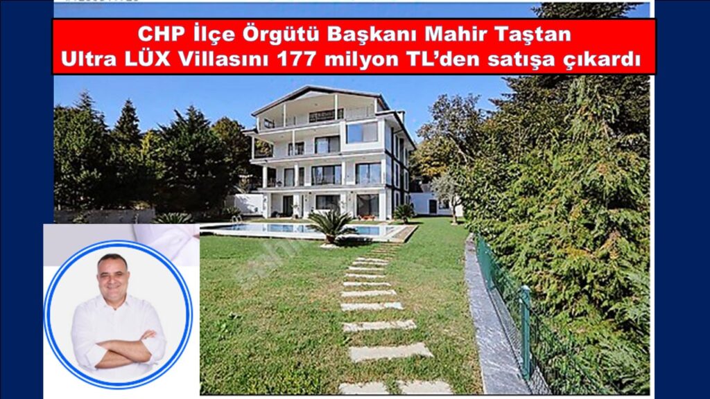 Mahir Taştan Ultra Lüx Villasını Satışa Çıkardı. Arsa tapulu ve krediye uygun olmayan villa, alacaklılar ve kaçak diye gündeme gelmişti. Arsa Tapulu, Krediye Uygun değil…