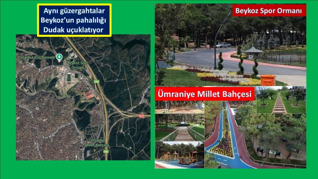 Biri Beykoz Diğeri Ümraniye yönetiminde aradaki fiyat farkı pes dedirtiyor