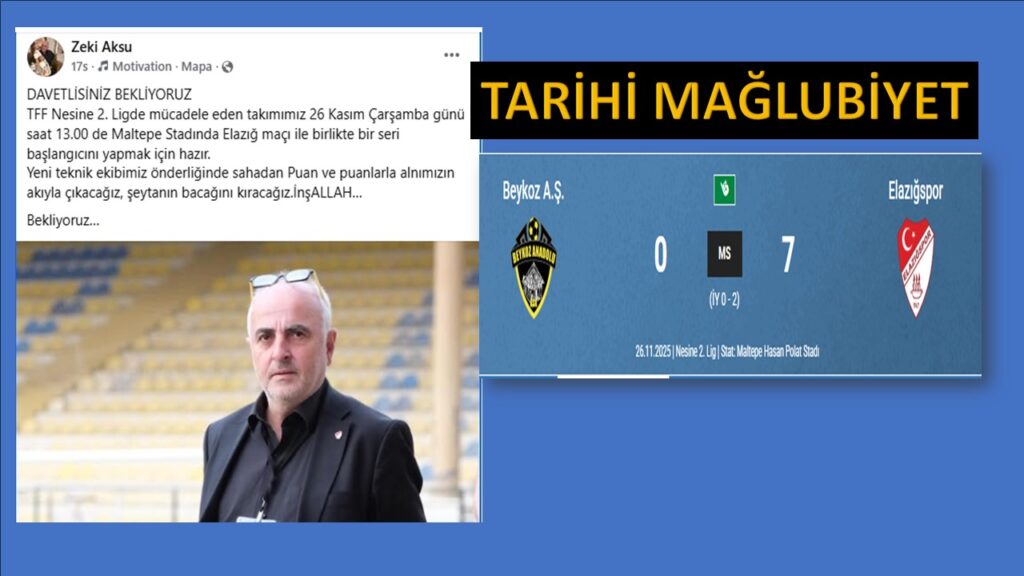 Beykoz Anadolu Başkanı Zeki Aksu, seri başlatacağız demişti. Elazığ’dan 7 Gol Yediler