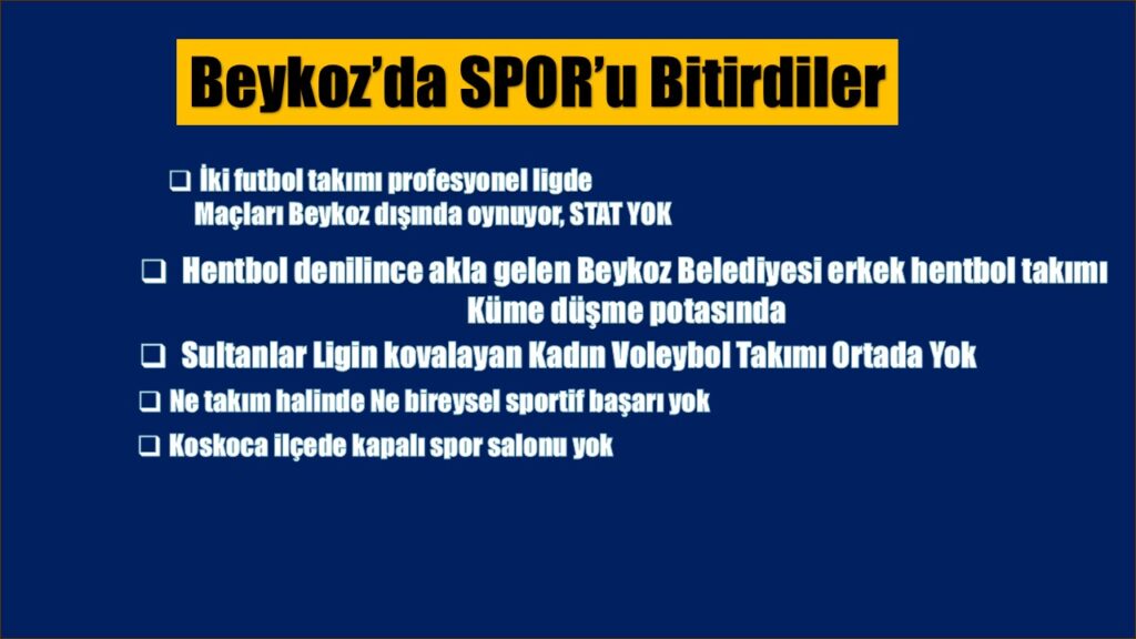 Beykoz’da Spor ormanı Var Ama, Beykoz’da Sporu Bitirdiler