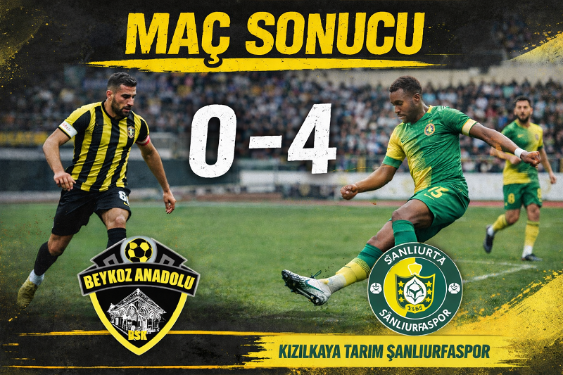 Beykoz Anadolu Sahasında Kızılkaya Tarım Şanlıurfaspor’a Farklı Mağlup Oldu